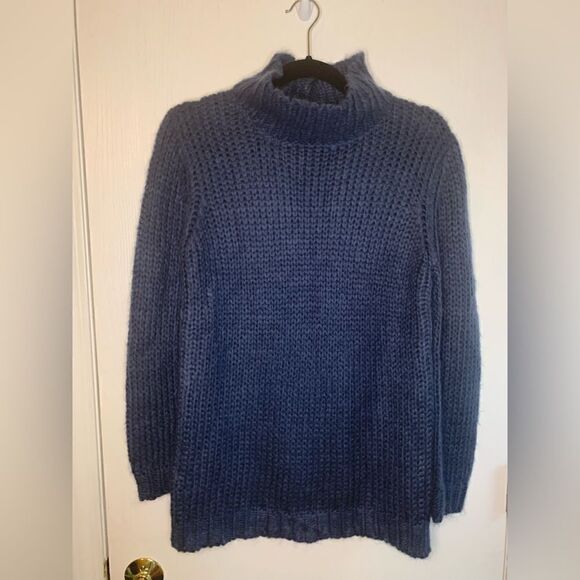 Magaschoni Blue mock turtle neck Sweater size S - Picture 1 of 8